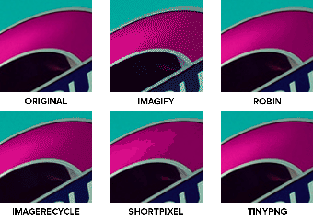 Comparativa de calidad de imagen usando PNG con textura sencilla