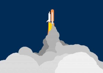 Ilustración de cohete despegando en alusión a la rapidez del web caching