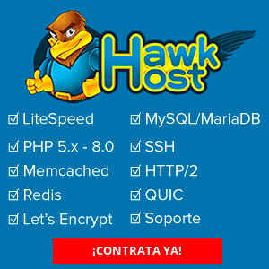 ¡Contrata ahora hosting con HawkHost! LiteSpeed, PHP 8.0, MySQL, MemCached, Redis...¡tu sitio te lo agradecerá!