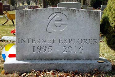 Muestra una lápida de Internet Explorer, pues WordPress igual suspende soporte